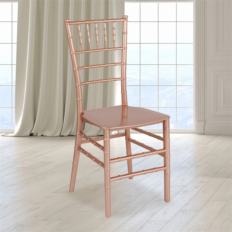 Flash Furniture Hercules Chiavari Dining Chair in Rose Gold