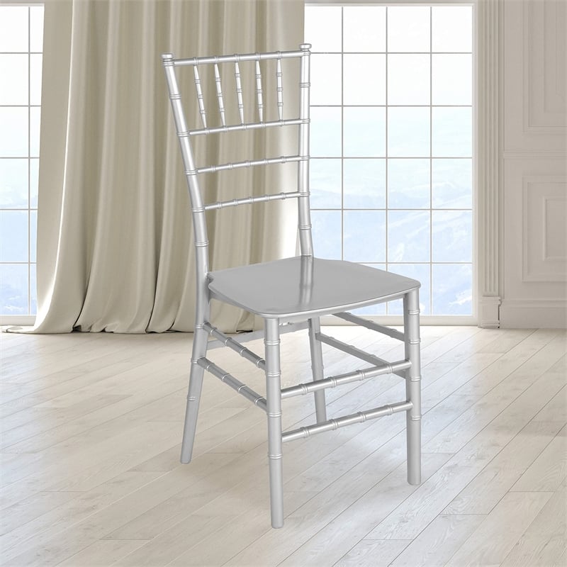 Flash Furniture Hercules Chiavari Dining Chair in Silver