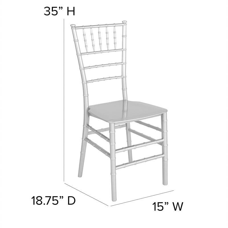 Flash Furniture Hercules Chiavari Dining Chair in Silver