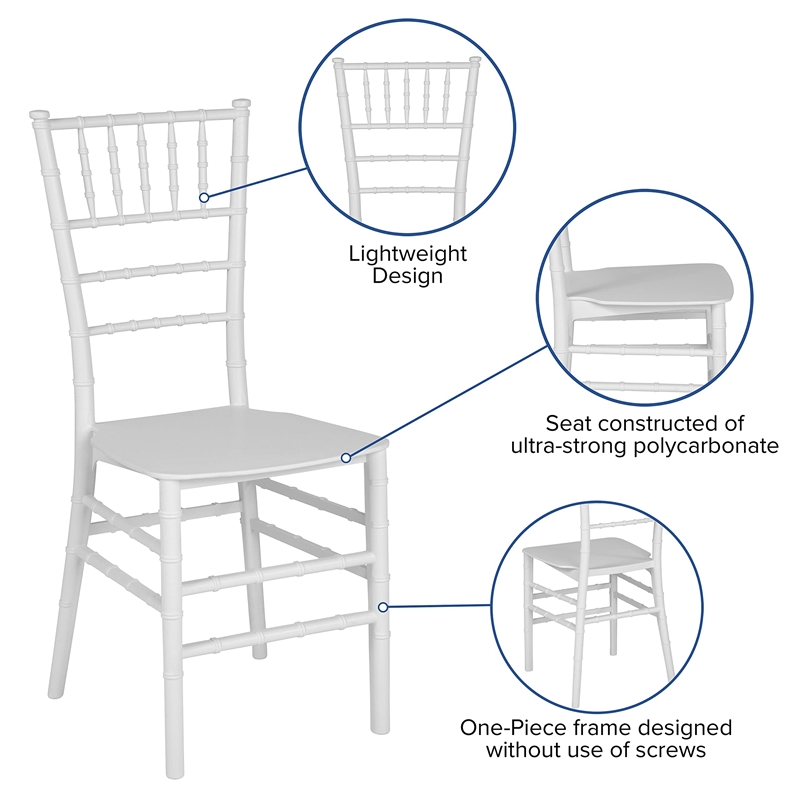 Flash Furniture Hercules Chiavari Dining Chair in White