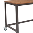 Flash Furniture Livingston Mobile Writing Desk in Brown Oak