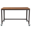 Flash Furniture Livingston Mobile Writing Desk in Brown Oak