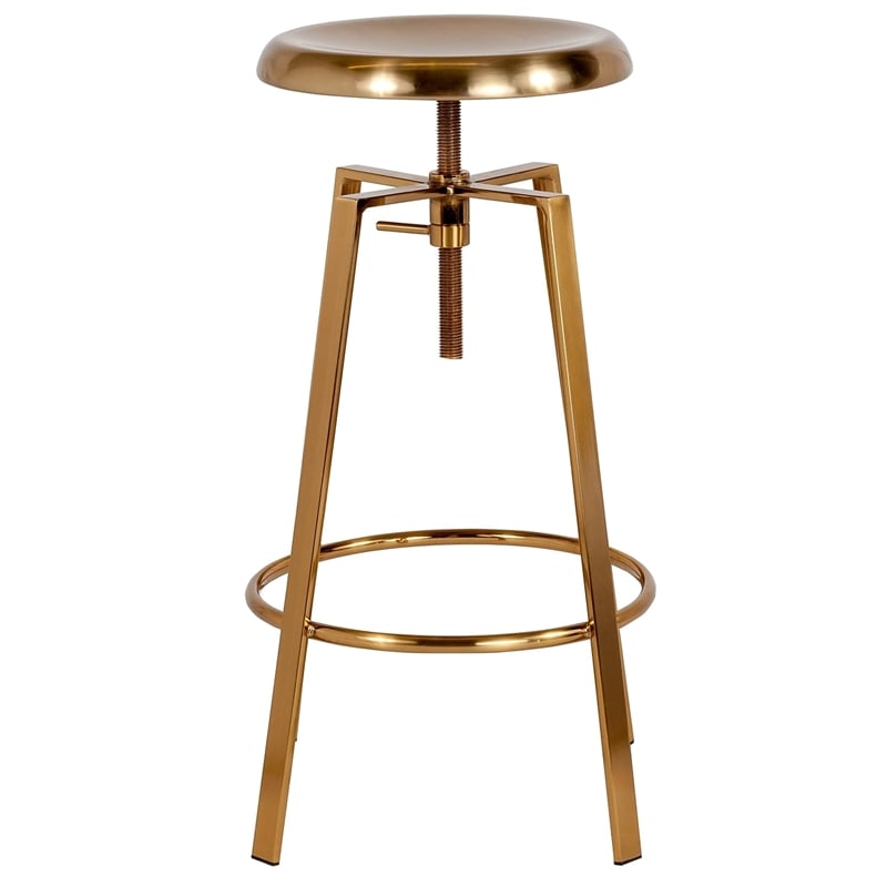 Flash Furniture Toledo Metal Adjustable Bar Stool in Gold