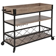 Flash Furniture Buckhead Bar Cart in Distressed Light Oak and Black