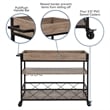 Flash Furniture Buckhead Bar Cart in Distressed Light Oak and Black