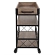 Flash Furniture Buckhead Bar Cart in Distressed Light Oak and Black