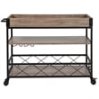 Flash Furniture Buckhead Bar Cart in Distressed Light Oak and Black