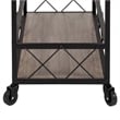 Flash Furniture Buckhead Bar Cart in Distressed Light Oak and Black