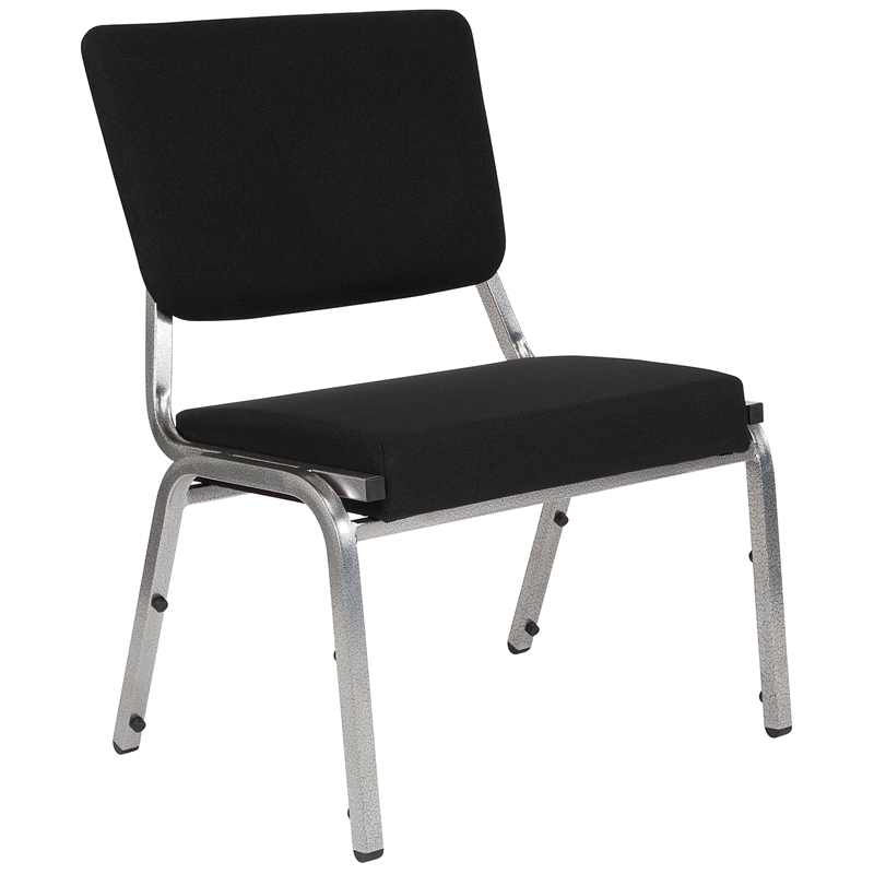 Flash Furniture Hercules Bariatric Reception Chair in Black and Silver