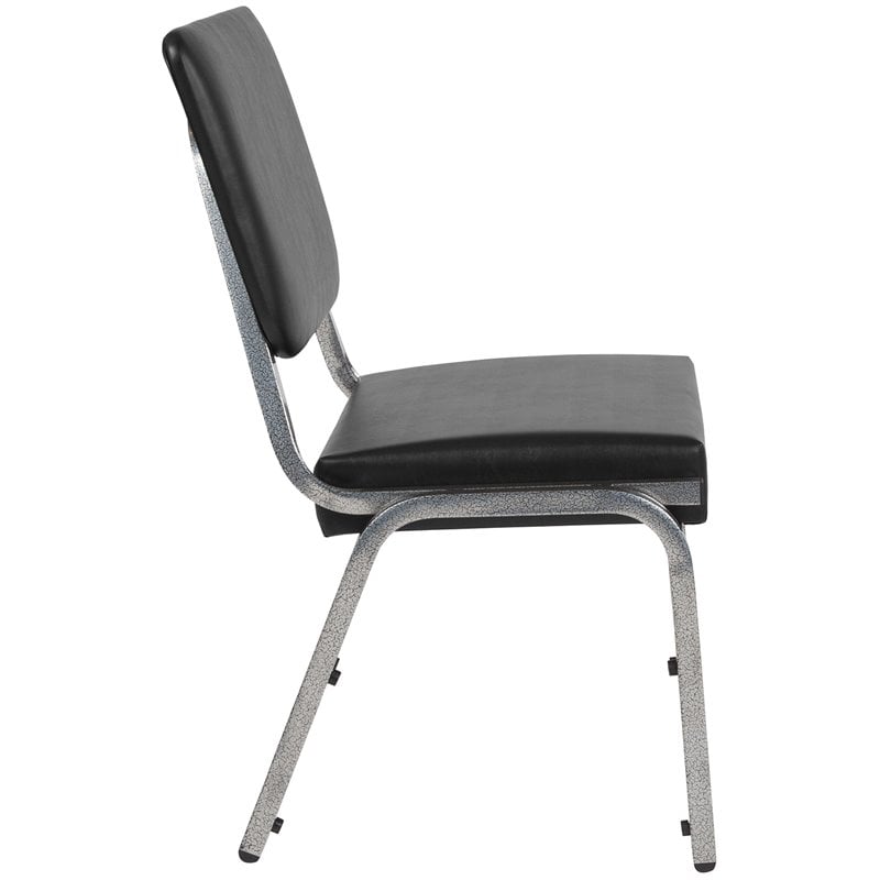 Flash Furniture Hercules Faux Leather Bariatric Reception Chair in Black