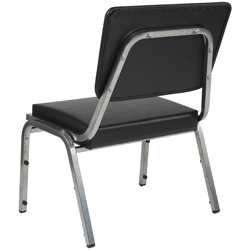 Flash Furniture Hercules Faux Leather Bariatric Reception Chair in Black