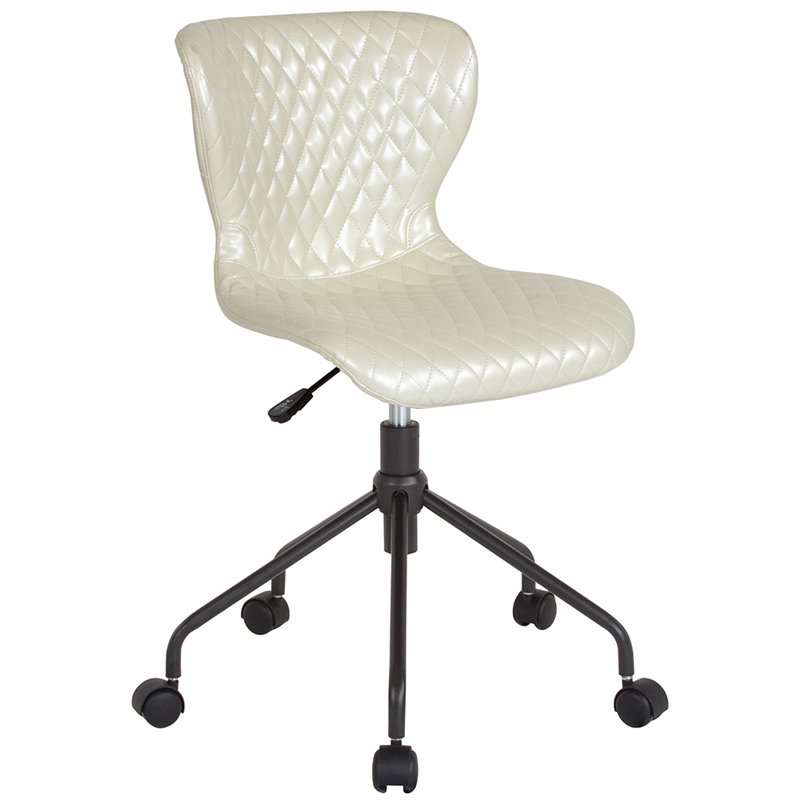 Flash Furniture Somerset Faux Leather Swivel Office Chair In Ivory