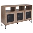 Flash Furniture Woodridge 3 Cubby Console Table in Rustic and Black