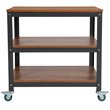 Flash Furniture Livingston 2 Shelf Book Cart in Brown Oak and Gray