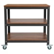 Flash Furniture Livingston 2 Shelf Book Cart in Brown Oak and Gray
