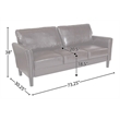Flash Furniture Bari Leather Sofa in Brown and Black