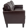 Flash Furniture Bari Leather Sofa in Brown and Black