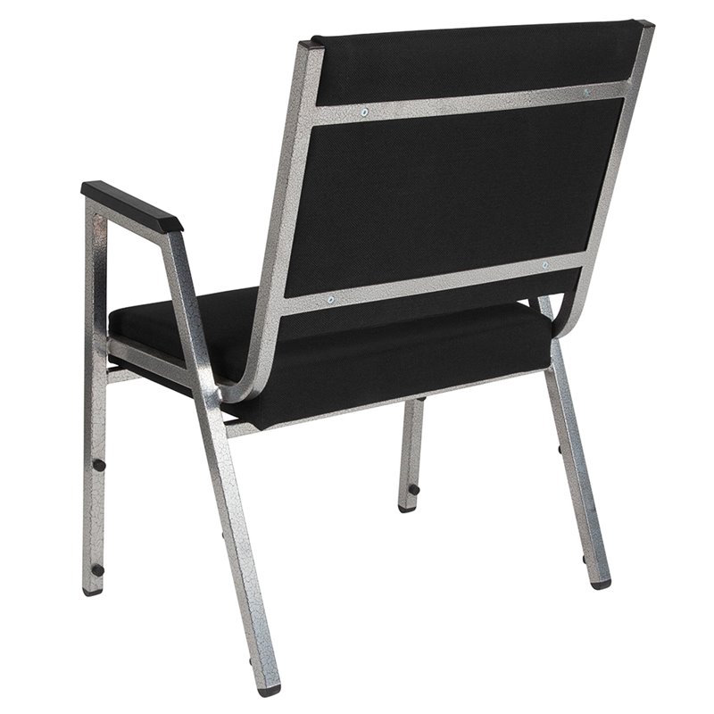 Flash Furniture Hercules Bariatric Reception Arm Chair in Black and Silver