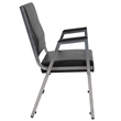 Flash Furniture Hercules Faux Leather Bariatric Arm Chair in Black and Silver