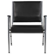 Flash Furniture Hercules Faux Leather Bariatric Arm Chair in Black and Silver
