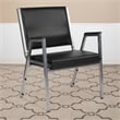 Flash Furniture Hercules Faux Leather Bariatric Arm Chair in Black and Silver