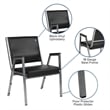Flash Furniture Hercules Faux Leather Bariatric Arm Chair in Black and Silver