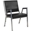 Flash Furniture Hercules Faux Leather Bariatric Arm Chair in Black and Silver