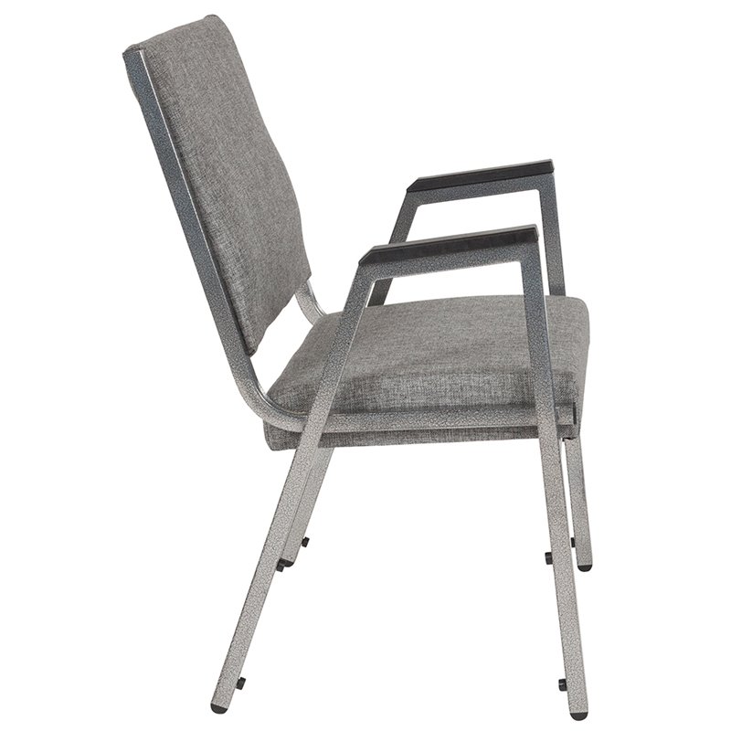 Flash Furniture Hercules Bariatric Reception Arm Chair in Gray and Silver