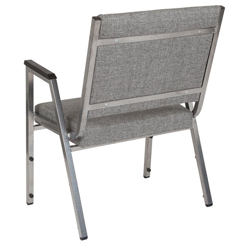 Flash Furniture Hercules Bariatric Reception Arm Chair in Gray and Silver