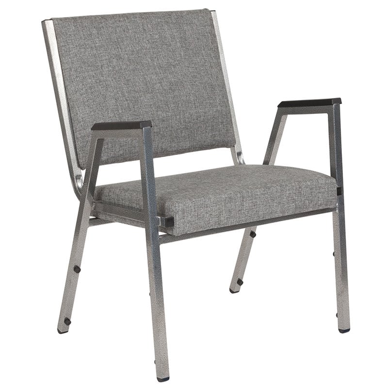 Flash Furniture Hercules Bariatric Reception Arm Chair in Gray and Silver
