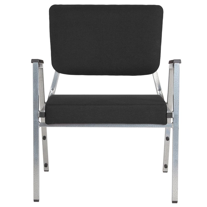 Flash Furniture Hercules Bariatric Reception Arm Chair in Black and Silver