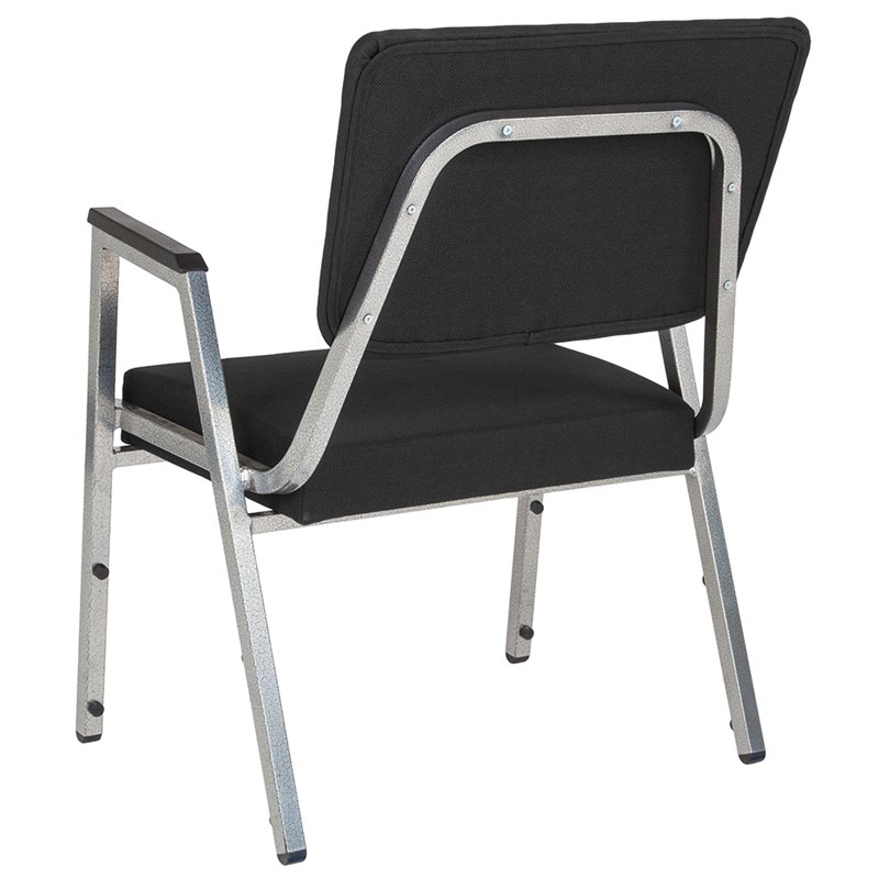 Flash Furniture Hercules Bariatric Reception Arm Chair in Black and Silver