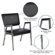 Flash Furniture Hercules Faux Leather Bariatric Reception Arm Chair in Black