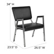 Flash Furniture Hercules Faux Leather Bariatric Reception Arm Chair in Black