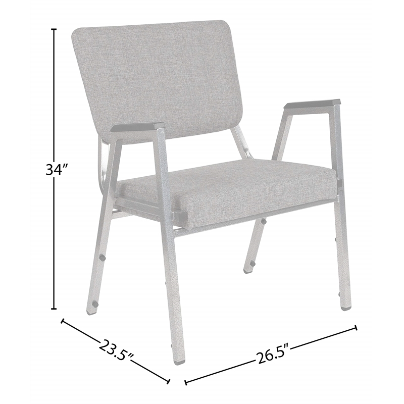 Flash Furniture Hercules Bariatric Reception Arm Chair in Gray and Silver