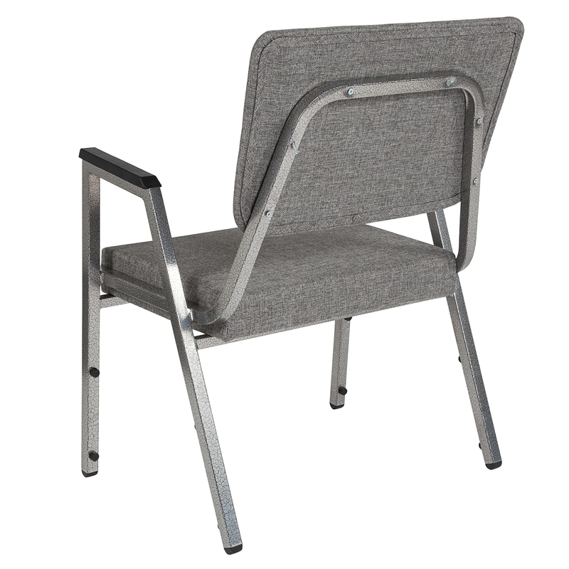 Flash Furniture Hercules Bariatric Reception Arm Chair in Gray and Silver