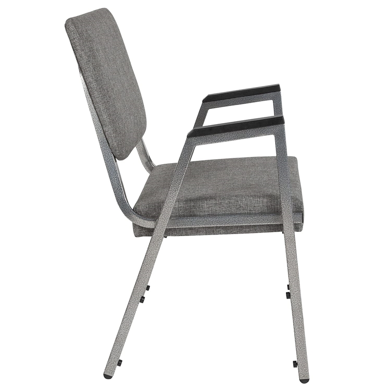 Flash Furniture Hercules Bariatric Reception Arm Chair in Gray and Silver