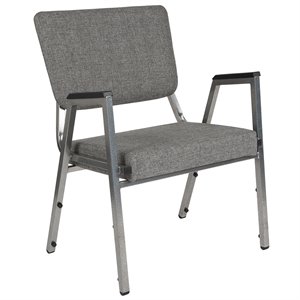 flash furniture hercules bariatric fabric panel back medical reception arm chair in silver