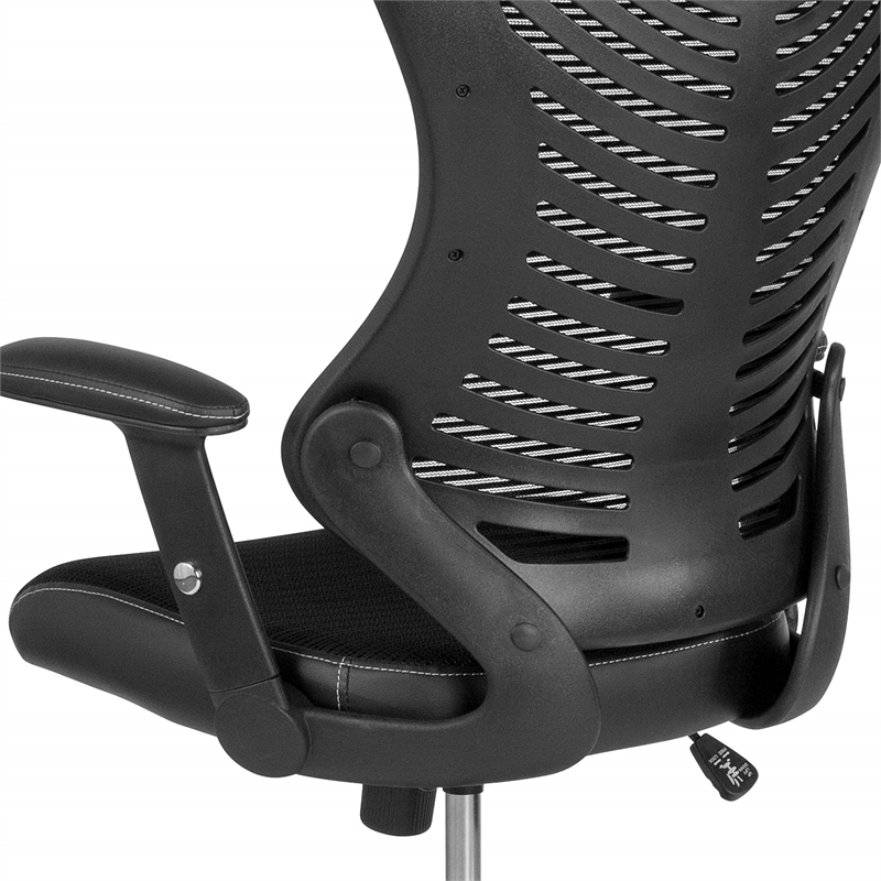 Flash Furniture Mesh High Back Swivel Drafting Stool in Black