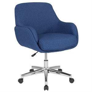 Flash Furniture Rochelle Mid Back Swivel Office Chair in Blue