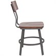 Flash Furniture Flint Metal Dining Side Chair in Rustic Walnut