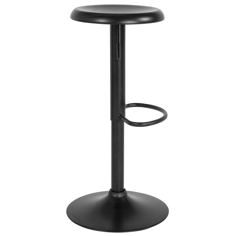 Flash Furniture Madrid Adjustable Swivel Bar Stool in Black