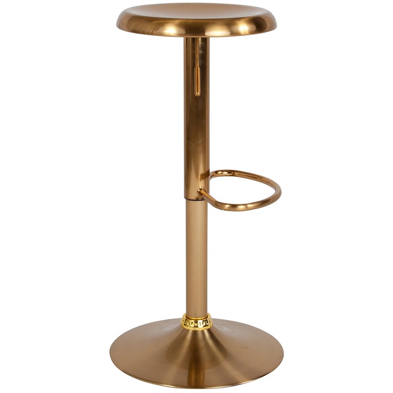 Flash Furniture Madrid Adjustable Swivel Bar Stool in Gold