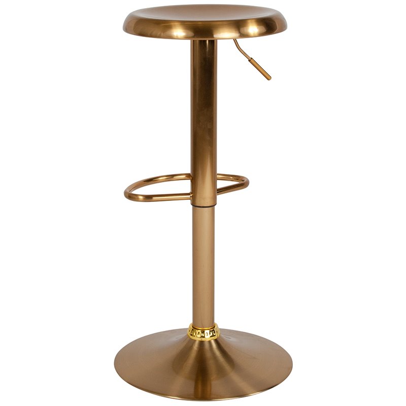 Flash Furniture Madrid Adjustable Swivel Bar Stool in Gold