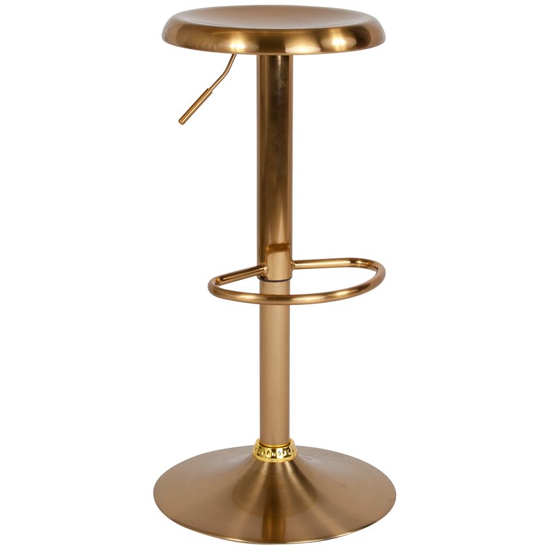 Flash Furniture Madrid Adjustable Swivel Bar Stool in Gold