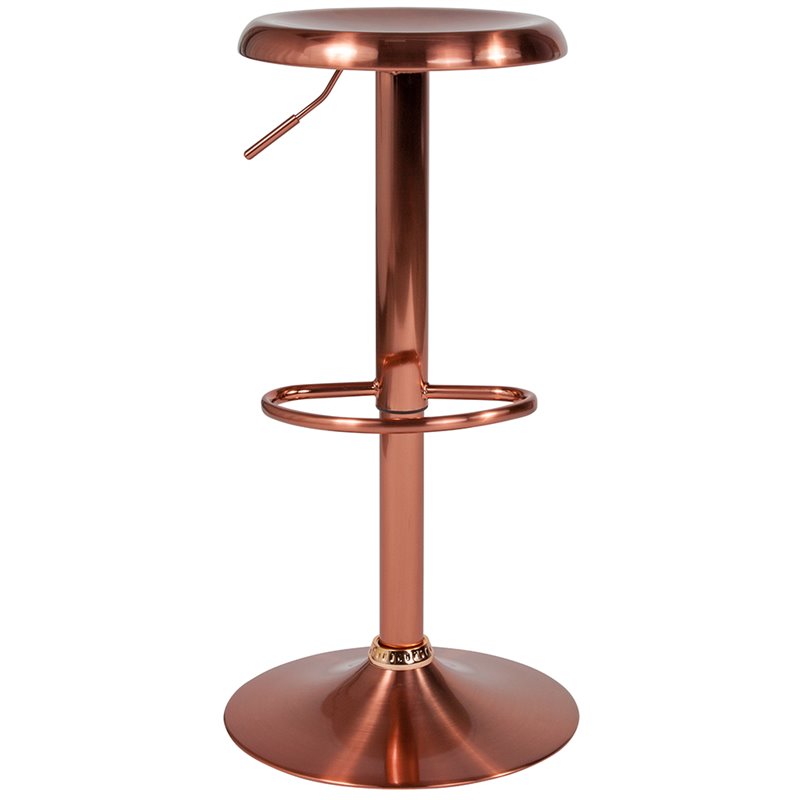 Flash Furniture Madrid Adjustable Swivel Bar Stool in Rose Gold