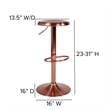 Flash Furniture Madrid Adjustable Swivel Bar Stool in Rose Gold