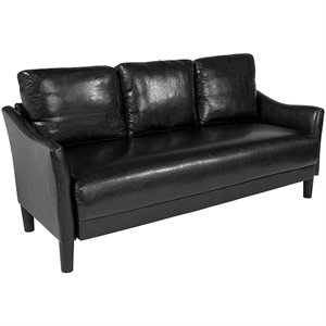 Flash Furniture Asti Leather Sofa in Black