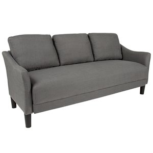 flash furniture asti sofa in dark gray and black