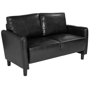 flash furniture candler park contemporary leather loveseat
